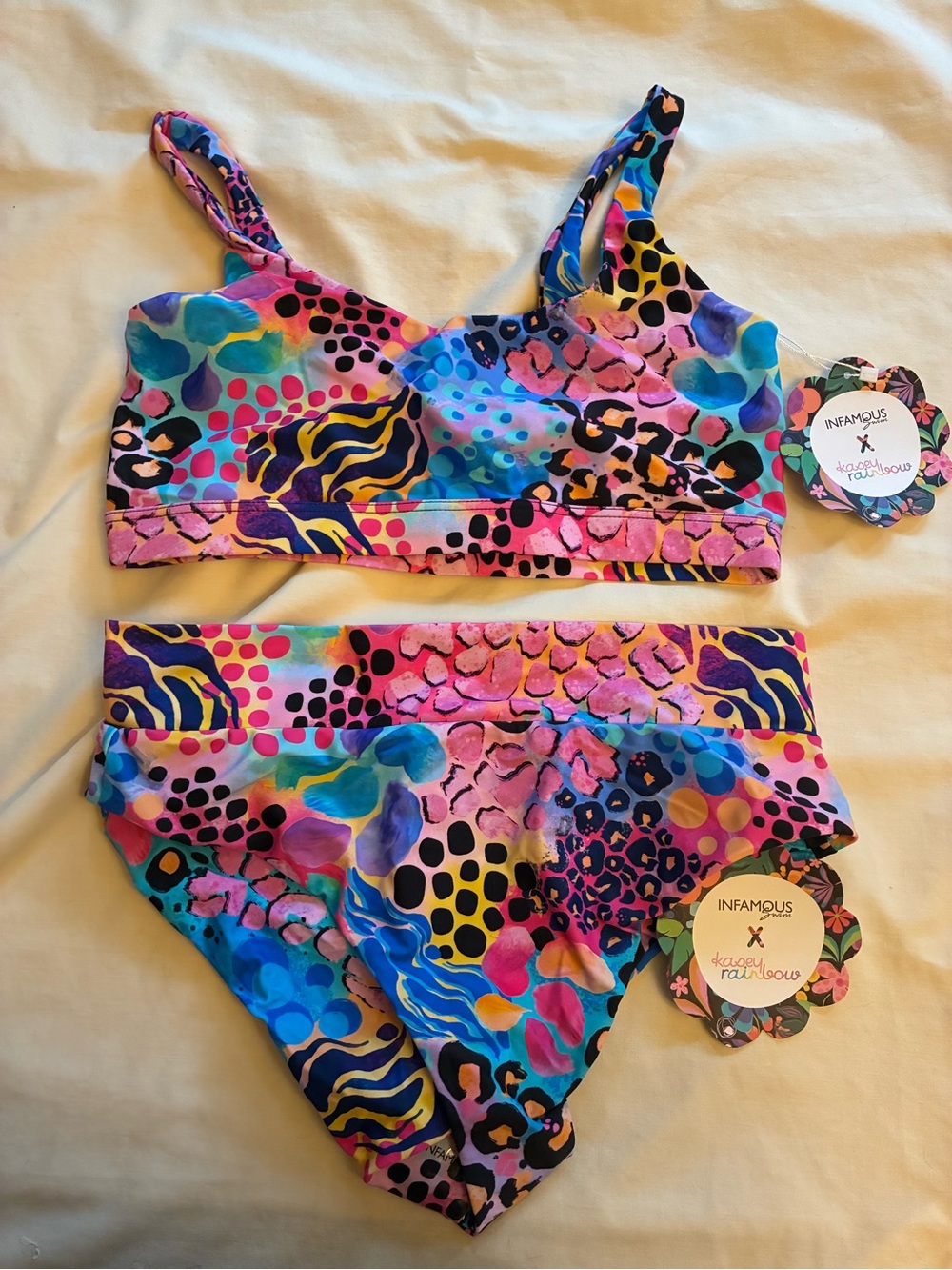 Infamous x Lacey Rainbow Multicolor Leopard-Print women’s Two-Piece Bikini